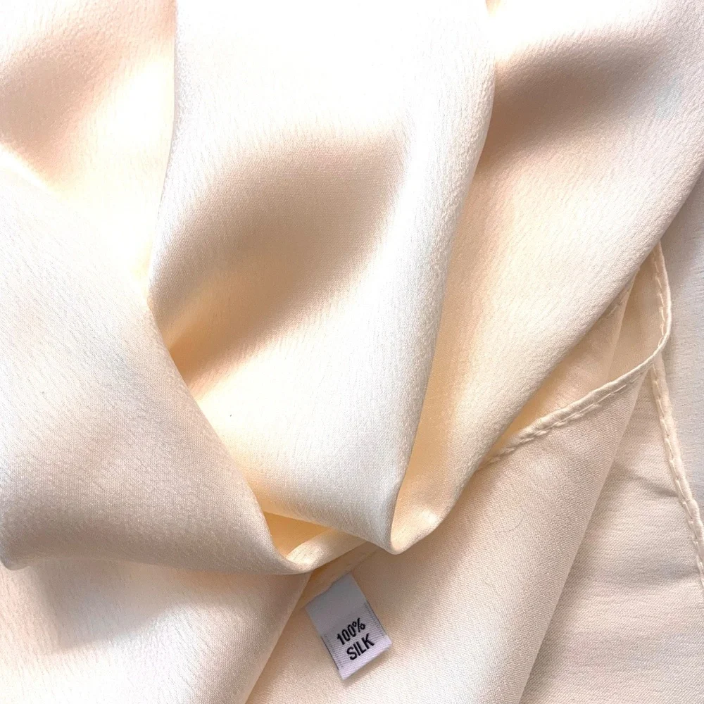 Ivory White 100% SILK SATIN Large Shawl Scarf Wrap Wedding Bridal Cover up